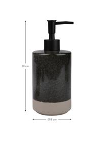 Dispenser sapone in ceramica Grego, Ceramica, Grigio scuro, beige, nero, Ø 8 x Alt. 19 cm