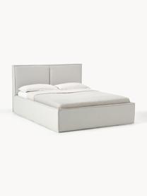 Polsterbett Dream mit Stauraum, Bezug: Polyester (Strukturstoff), Korpus: Massives Kiefernholz, FSC, Webstoff Hellbeige, B 140 x L 200 cm