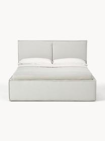 Polsterbett Dream mit Stauraum, Bezug: Polyester (Strukturstoff), Korpus: Massives Kiefernholz, FSC, Webstoff Hellbeige, B 140 x L 200 cm