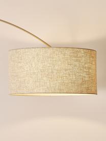 Lámpara arco grande Niels, Pantalla: mezcla de algodón, Cable: cubierto en tela, Beige, Al 218 cm