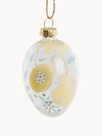 Adornos de Pascua para colgar Feanne, 3 uds., Vidrio, Transparente, amarillo claro, Ø 5 x Al 7 cm