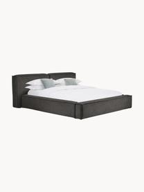 Polsterbett Lennon mit Stauraum, Bezug: 100% Polyester Der hochwe, Gestell: Massives Kiefernholz, FSC, Füße: Holz, FSC-zertifizert, Ku, Webstoff Anthrazit, B 180 x L 200 cm
