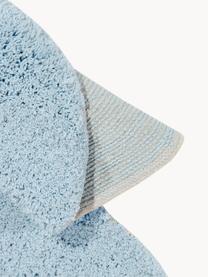 Handgewebter Kinderteppich Dream mit Hoch-Tief-Effekt, waschbar, Flor: 97 % Baumwolle, 3 % Kunst, Hellblau, Weiß, B 110 x L 170 cm (Größe S)