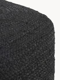 Pouf en jute artisanal Bono, Anthracite, larg. 45 x haut. 45 cm