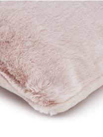 Housse de coussin rectangulaire imitation fourrure Mette, Rose