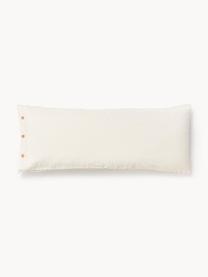 Funda almohada de cáñamo Mindy, Parte delantera: 70% cáñamo, 30% algodón, Parte trasera: 100% algodón Densidad de , Beige claro, blanco Off White, An 45 x L 110 cm