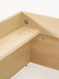 Drevená posteľ s úložným priestorom Sato, Drevotriesková doska s dubovou dyhou, drevovláknitá doska strednej hustoty (MDF) pokrytá melamínom s dubovým vzhľadom, masívne borovicové drevo

Tento výrobok je vyrobený z dreva pochádzajúceho z udržateľných zdrojov s certifikátom FSC®, Dubové drevo, Š 140 x D 200 cm