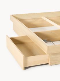 Dřevěná postel s úložným prostorem Sato, Dubové dřevo, Š 140 cm, D 200 cm