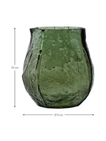 Kleine glazen vaas Moun in groen, Glas, Groen, Ø 9 x H 10 cm