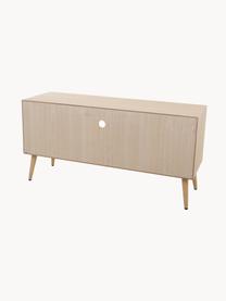 Credenza bassa in legno Cayetana, Maniglie: metallo, Piedini: legno di bambù verniciato, Legno, marrone, dorato, Larg. 120 x Alt. 60 cm