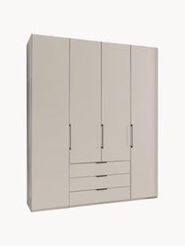 Drehtürenschrank Monaco, 4-türig, Korpus: Holzwerkstoff, foliert, Griffe: Metall, beschichtet, Beige, B 197 x H 216 cm