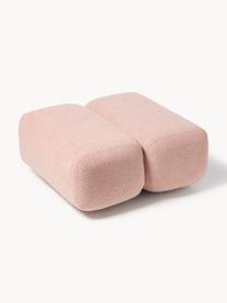 Tabouret en tissu bouclé Caterpillar, Peluche rose pâle, larg. 82 x haut. 39 cm