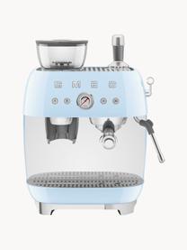 Kaffeemaschine 50's Style mit Siebträger, Aluminium-Druckguss, Edelstahl, Kunststoff, Hellblau, B 45 x H 50 cm