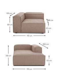 Narożna sofa modułowa Lennon, Tapicerka: 100% poliester Dzięki tka, Stelaż: lite drewno sosnowe, cert, Nogi: tworzywo sztuczne, Taupe tkanina, S 238 x G 180 cm, lewostronna