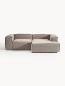 Modulares Ecksofa Lennon, Bezug: 100 % Polyester Der strap, Gestell: Massives Kiefernholz, Spe, Füße: Kunststoff Dieses Produkt, Webstoff Taupe, B 238 x T 180 cm, Eckteil links