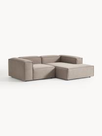 Modulares Ecksofa Lennon, Bezug: 100 % Polyester Der strap, Gestell: Massives Kiefernholz, Spe, Füße: Kunststoff Dieses Produkt, Webstoff Taupe, B 238 x T 180 cm, Eckteil links