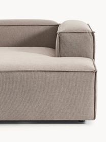 Modulares Ecksofa Lennon, Bezug: 100 % Polyester Der strap, Gestell: Massives Kiefernholz, Spe, Füße: Kunststoff Dieses Produkt, Webstoff Taupe, B 238 x T 180 cm, Eckteil links