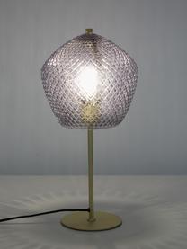 Lampada da tavolo con paralume in vetro Beatrice, Paralume: vetro, Dorato, trasparente, Ø 23 x Alt. 47 cm