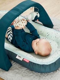 Babynest Dreamy dots, Bezug: 100% Baumwolle, Oeko-Tex-, Matratze: 100% PU-Schaumstoff, Blau, B 50 x L 93 cm