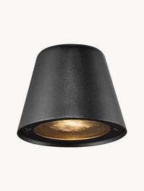 Outdoor wandlamp Aleria, Lampenkap: gecoat metaal, Diffuser: glas, Zwart, B 12 x H 11 cm