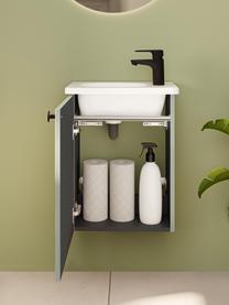 Lavabo con mobiletto Emil, larg. 45 cm, sinistra, Manico: alluminio rivestito, Verde salvia, Larg. 45 x Alt. 58 cm