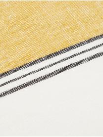Leinen-Geschirrtuch Lecci mit gelbem Streifen, Leinen, Gelb, Weiß, Schwarz, B 46 x L 70 cm