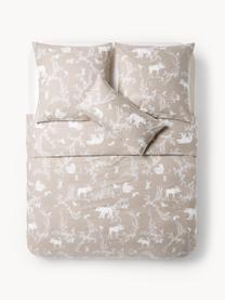 Funda nórdica de franela Animal Toile, Beige estampado, Cama 90 cm (155 x 220 cm)