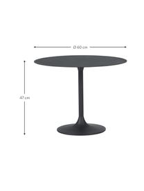 Ronde metalen salontafel Thin in zwart, Gecoat metaal, Zwart, Ø 60 cm x H 47 cm