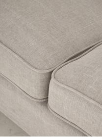 Big Sofa Warren (2-Sitzer) in Sandgrau mit Leinenstoffgemisch, Gestell: Holz, Bezug: 60% Baumwolle, 40% Leinen, Füße: Schwarzholz, Webstoff Sandgrau, 178 x 85 cm