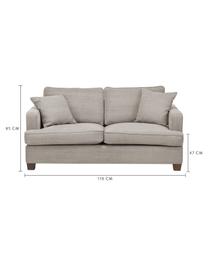 Big Sofa Warren (2-Sitzer) in Sandgrau mit Leinenstoffgemisch, Gestell: Holz, Bezug: 60% Baumwolle, 40% Leinen, Webstoff Sandgrau, 178 x 85 cm