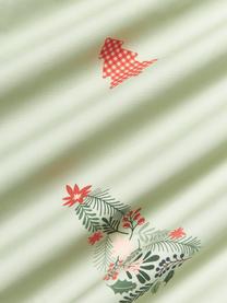 Obliečka na paplón z bavlneného perkálu Pine, Šalviová, tmavozelená červená, Š 200 x D 200 cm