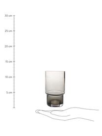 Waterglazen Secrets in grijs, 4 stuks, Glas, Grijs, transparant, Ø 7 x H 12 cm