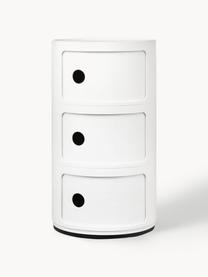 Design Container Componibili, 3 Elemente, Kunststoff (ABS), lackiert, Greenguard-zertifiziert, Weiß, glänzend, Ø 32 x H 59 cm