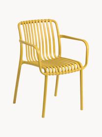 Chaise de jardin à accoudoirs Isabellini, Plastique, Jaune soleil, larg. 54 x prof. 49 cm