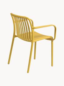 Chaise de jardin à accoudoirs Isabellini, Plastique, Jaune soleil, larg. 54 x prof. 49 cm