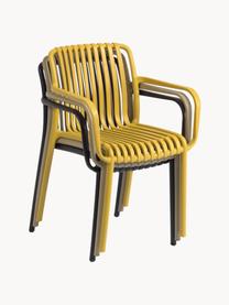 Chaise de jardin à accoudoirs Isabellini, Plastique, Jaune soleil, larg. 54 x prof. 49 cm