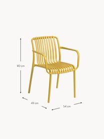 Záhradná stolička s opierkami Isabellini, Umelá hmota, Slnečná žltá, Š 54 x H 49 cm