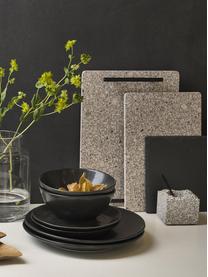 Bandeja de gres con asas Stone, Gres, Gris, negro, L 35 x An 25 cm