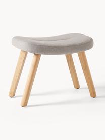 Sametová stolička s dřevěnými nohami Wing, Šedá, březové dřevo, Š 50 cm, V 41 cm