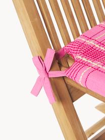 Cojín de asiento de algodón bordaodo a cuadros Orla, 100% algodón, Rosa, An 40 x L 37 cm