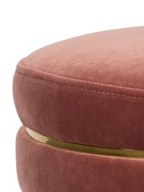 Tabouret de bar en velours I Am Not A Macaron, Rose vif, Ø 41 x haut. 78 cm