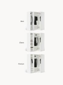 Modulárna rohová šatníková skriňa Charlotte, Š 165 cm, Biela, Základný interiér, Š 165 x V 200 cm, s rohovým modulom