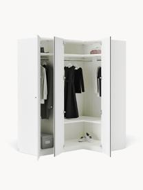 Modulaire hoekkast Charlotte, 165 cm breed, diverse varianten, Frame: met melamine beklede spaa, Wit, Basic Interior, B 165 x H 200 cm, met hoekmodule