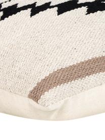 Housse de coussin 45x45 Toluca, 100 % coton, Beige, noir, larg. 45 x long. 45 cm