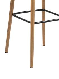 Taburete alto de cuero sintético Nora, Tapizado: cuero sintético (poliuret, Patas: madera de roble, aceitado, Cuero sintético coñac, patas: roble, An 55 x Al 101 cm