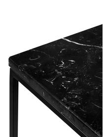 Mesa auxiliar de mármol Gleam, Tablero: mármol, Estructura: acero, pintado, Mármol negro, negro, An 50 x Al 45 cm