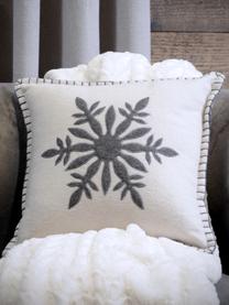 Coussin 40x40 Noël Vaujany, Blanc cassé, gris