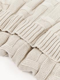 Coperta in cotone a maglia Gwen, 100% cotone, Beige chiaro, Larg. 130 x Lung. 170 cm