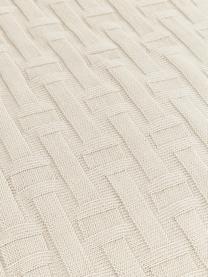 Pletený bavlněný pléd Gwen, 100 % bavlna, Světle béžová, Š 130 cm, D 170 cm