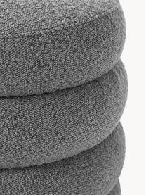 Pouf en tissu bouclé Alto, Bouclé gris foncé, Ø 42 x haut. 47 cm